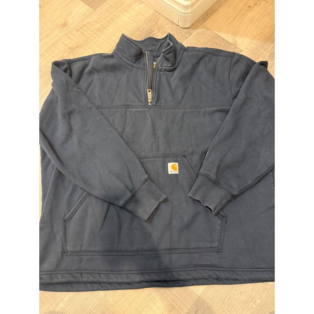 Carhartt Dark Navy Quarter-Zip Pullover Sweatshirt